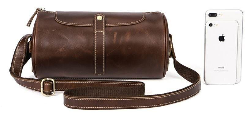 Сумка чоловіча закруглена Vintage 14694 Коричнева Київ - фото 2