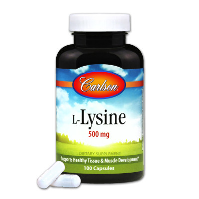 Аминокислота Carlson Лизин 500мг, L-Lysine, 100 капсул (CL6881) Винница - изображение 1