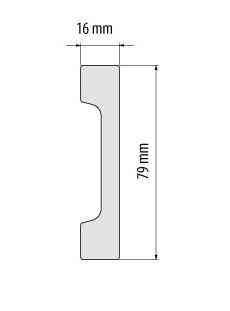 Плинтус под покраску из дюрополимера Элегант LPC - 28 (2м.п.) 79х16мм Днепр
