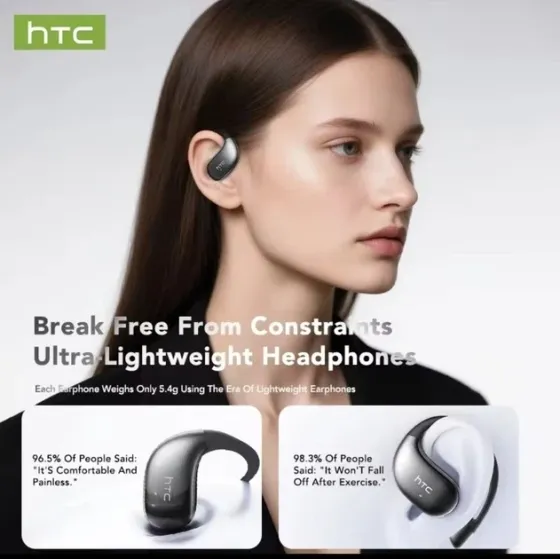 Спортивні bluetooth навушники HTC HD Bass з AI-перекладачем 134 мови NE57 Black Запоріжжя