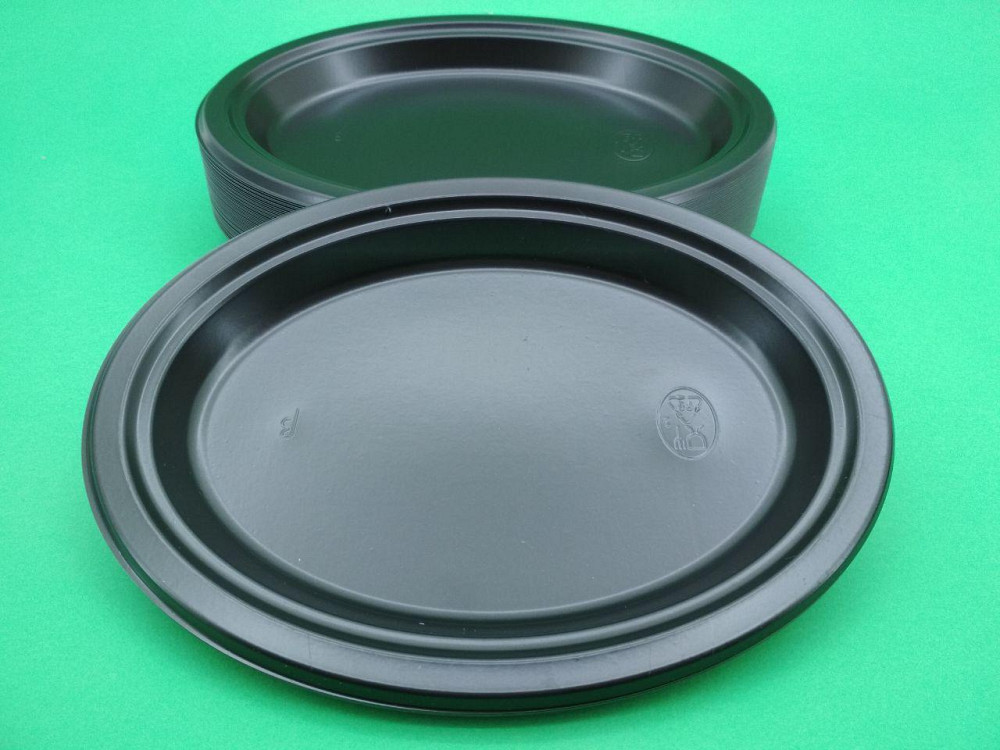 Тарілка овальна 310 mm Чорна (50шт) Харків - фото 1