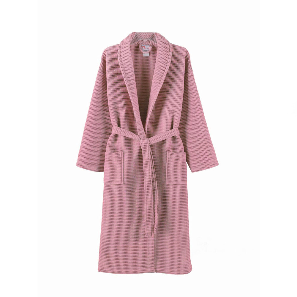 Вафельный халат унисекс GM Textile Кимоно мужской женский 100% хлопок 360 г/м2 (Розовый) L-XL Сумы - изображение 1