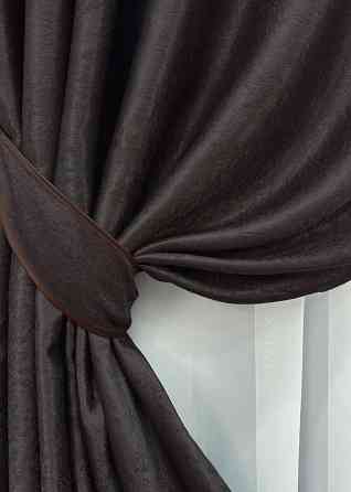 Комплект готових штор VR-Textil Софт № 1166ш Коричневий 100х270 см 2шт (31-523) Київ