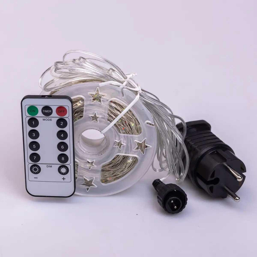 Гирлянда роса на пульте 100 метров на 1000 led светодиодов капля белый провод мультиколор 1000L100MWML Киев - изображение 8