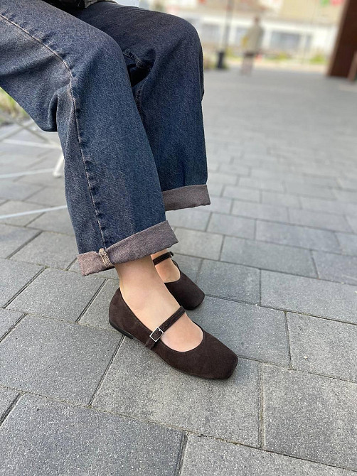 SEE SEVEN Балетки жіночі SEE SEVEN 1516 шоколадні (весна-осінь, замша натуральна) (5876) Коломыя - изображение 1