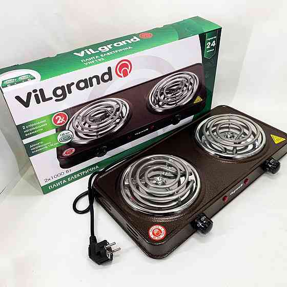 Мини электроплита ViLgrand VHP132 2000 Вт, Мини электрическая плита, Електрическая настольная плита GW-98 Львов