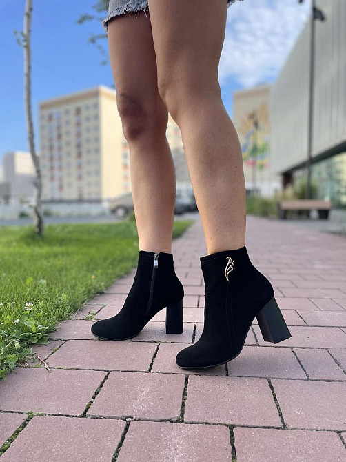 Vesna Жіночі черевики VESNA чорні натуральна замша висота 10,5см каблук 8см 36р. (1183) Коломия - фото 4