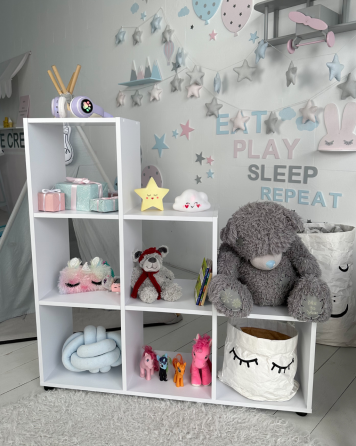 Дитячий стелаж-пірамідка в дитячу 105.5×104.7×29.2 см / полиця для зберігання іграшок та книг Київ