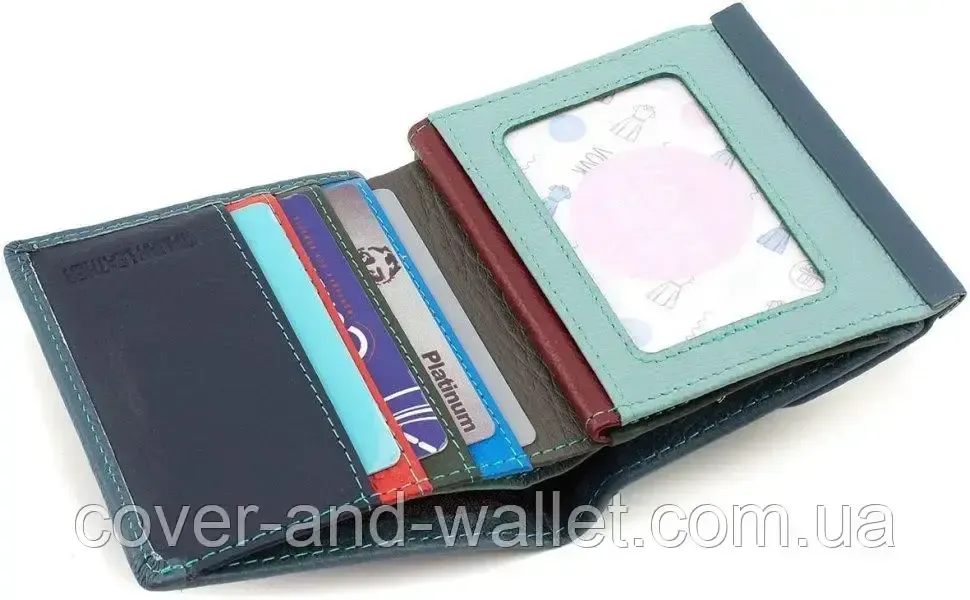 Темно-рожевий шкіряний жіночий гаманець маленького розміру на магніті ST 209 Київ - фото 6