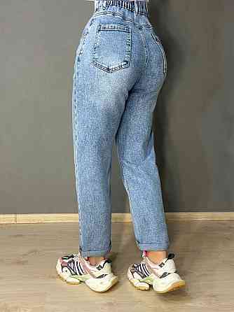 Джинсы женские Dragon 8322 Mom Comfort стрейчевые с резинкой на талии голубые , голубой, З4, 34, 98 см, 120 см Киев