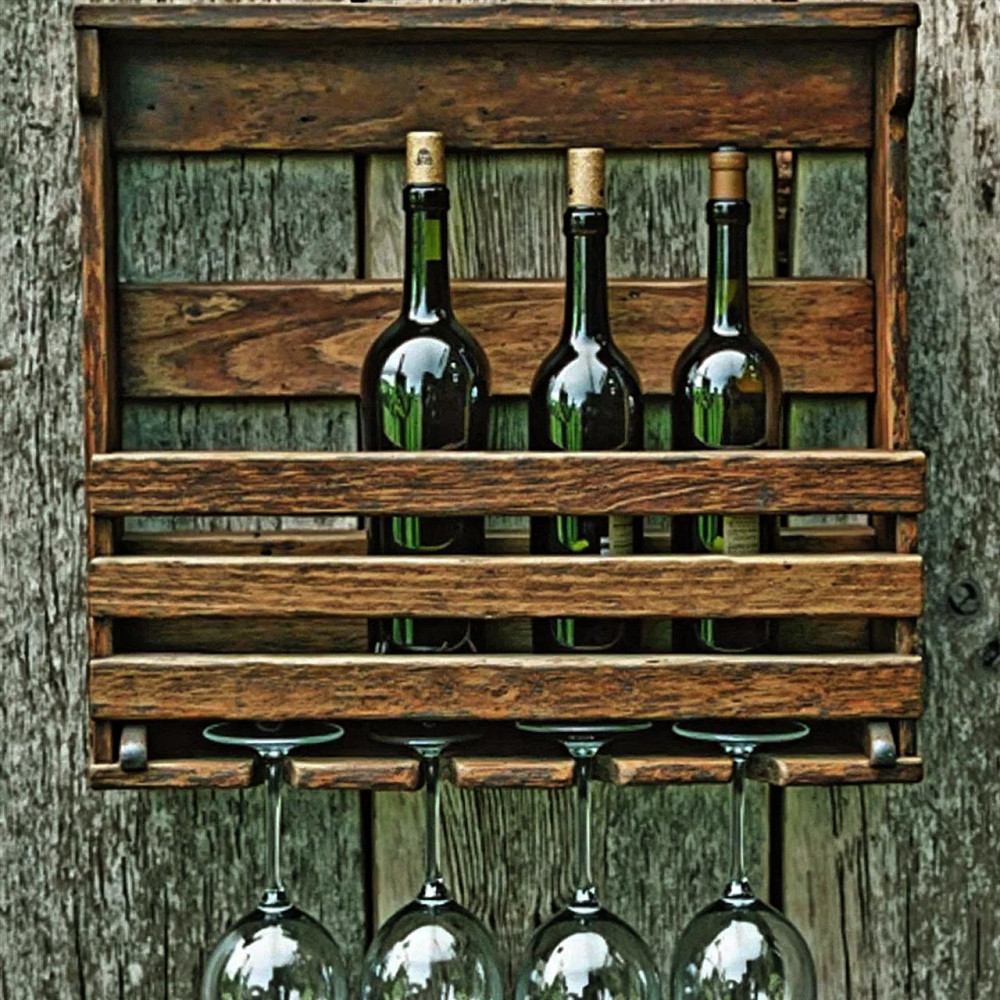 Настенная винная полка 