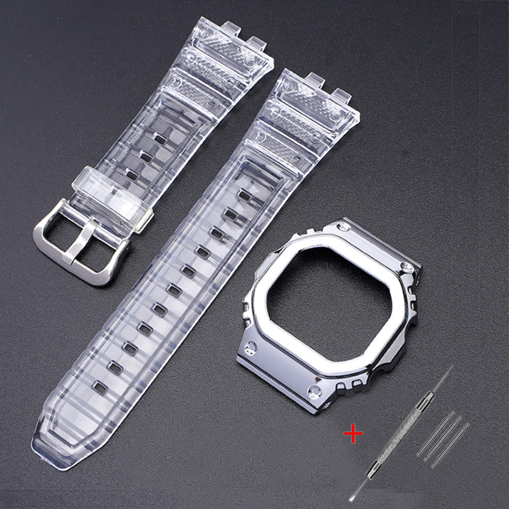 Ремінець + безель (рант) для Casio G-Shock GMW-B5000 Transp Silver SI SBR Київ - фото 1