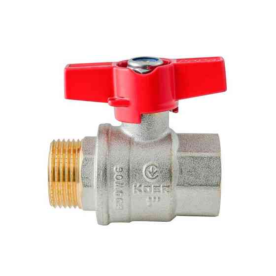 Кран кульовий ГШМ KOER EXTREME KE.218-25 - 1" FM ручка "метелик" червона (KR5761) Київ