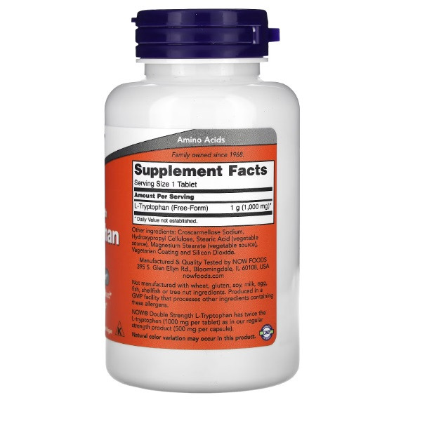 L-триптофан NOW L-TRYPTOPHAN 1000MG 60 TABS Луцьк - фото 2