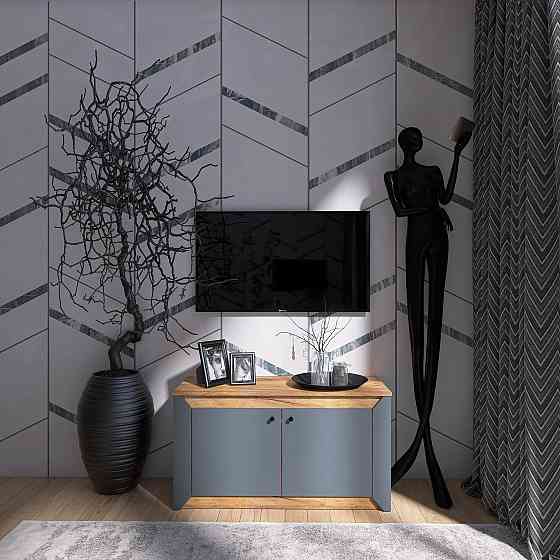 Тумба 2-х дверная закритая Эверест Нордик-980 98х38х53 см Графит + Дуб крафт золотой (DTM-5526) Днепр