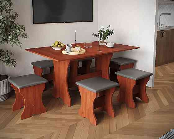 Табурет с мягким сиденьем, табуретка на кухню Ткань Мальмо (серый) ДСП Дуб Яблоня Львов