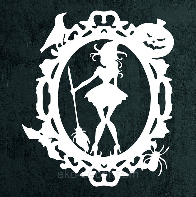 Декоративное настенное Панно «Ведьма с веником», Декор на стену 110*95 см, Белый Киев - изображение 9