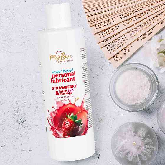 2в1 лубрикант та масажний гель - MyLove Aroma Series Intim&Massage Strawberry, 300 мл Sex Aura Київ