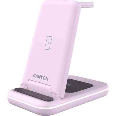 Зарядний пристрій Canyon WS-304 Foldable 3in1 Wireless charger Iced Pink (CNS-WCS304IP) Вінниця