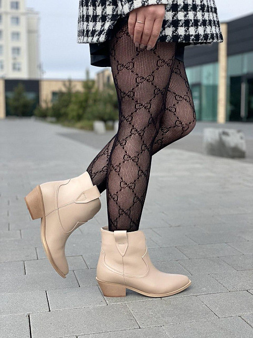 LIRIO Черевики жіночі LIRIO бежеві натуральна шкіра висота 13см каблук 5см 38р.39р. ( /10140) Коломыя - изображение 9