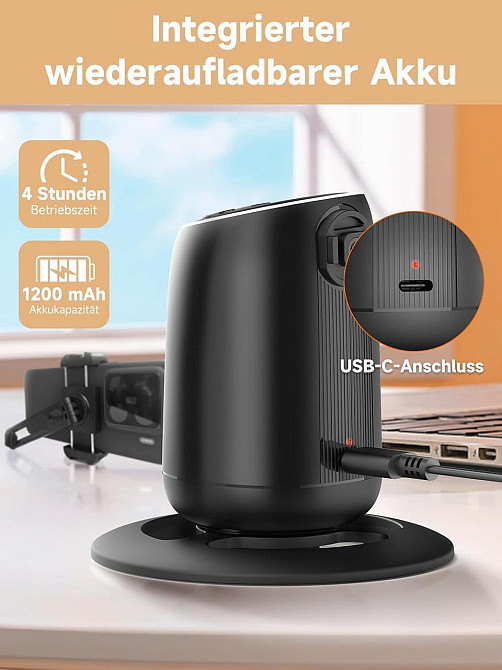 Штатив Rollei Easy Creator 23158 чорний настільний для смартфона AI Tracking 360° автоматичне відстеження обличчя вбудована Київ - фото 2