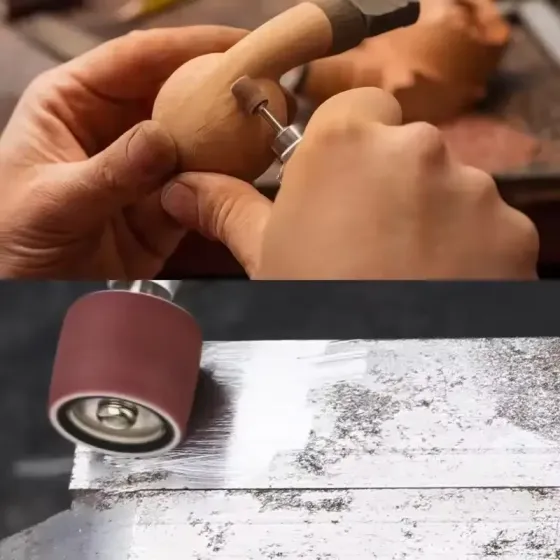 Набор шлифовальных цилиндров 100 шт зерно 120 грит 6.35 мм и 2 держателя для инструмента Киев