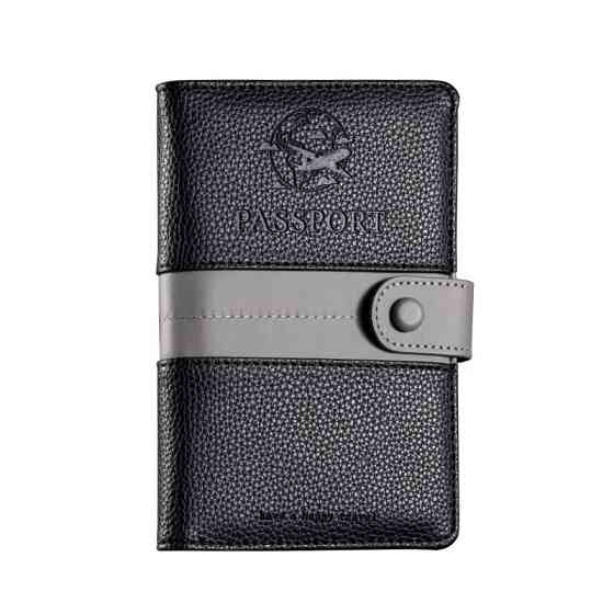 Обложка для паспорта, холдер дорожный для паспорта,удостоверения,банковских карт, билетов и документов,чёрный Каменец-Подольский