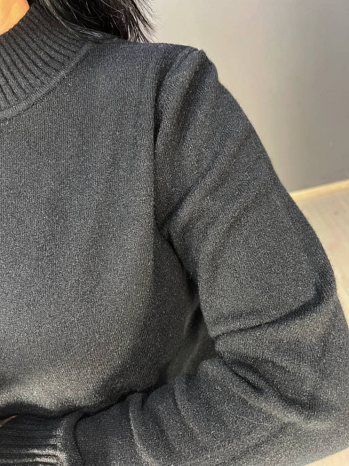 Сукня жіноча Accorddream 2858 светр довга оверсайз комір стійка розріз one size, чорний, one size Київ - фото 10