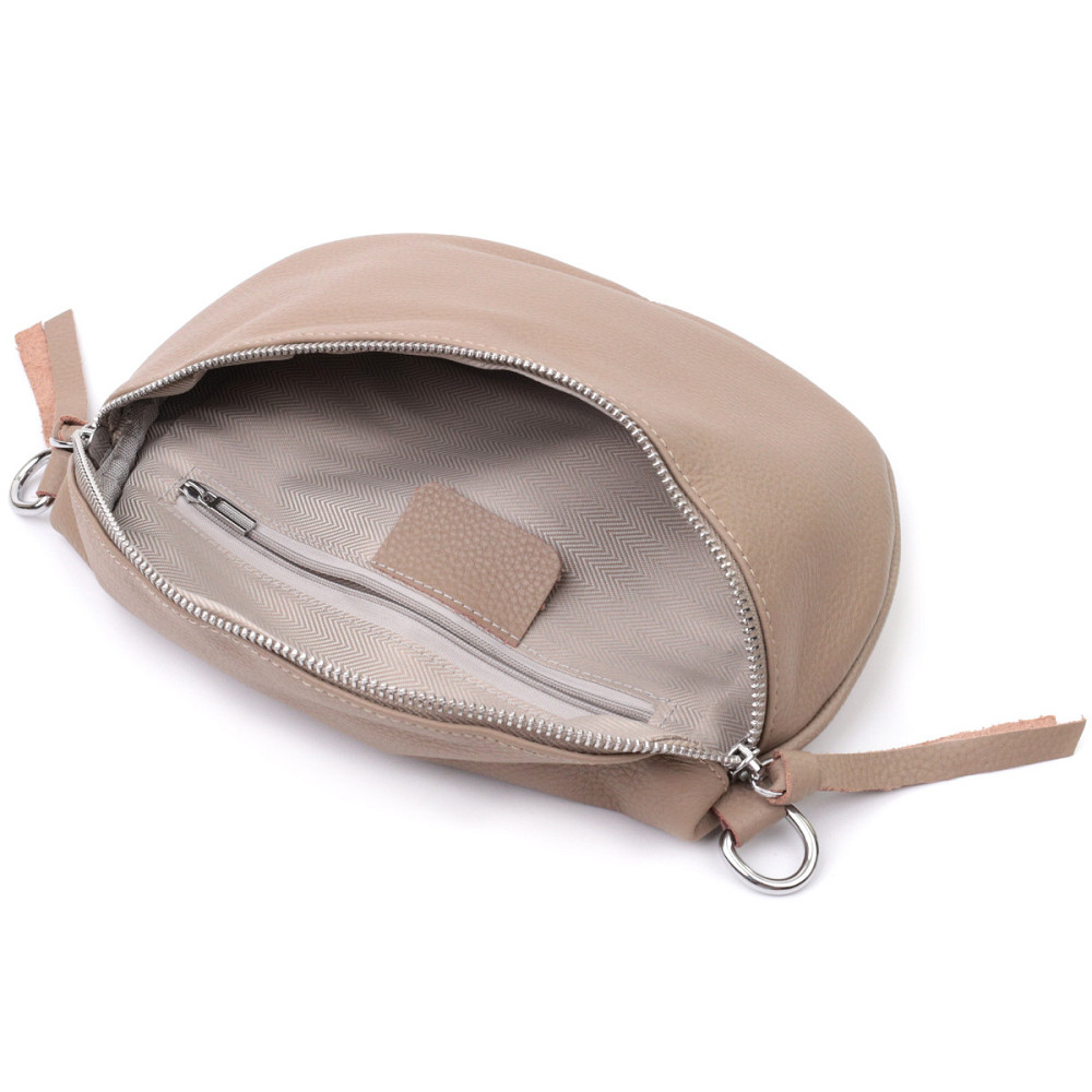 Кожаная женская сумка через плечо с мини кошельком Vintage 22663 Бежевая Киев - изображение 9