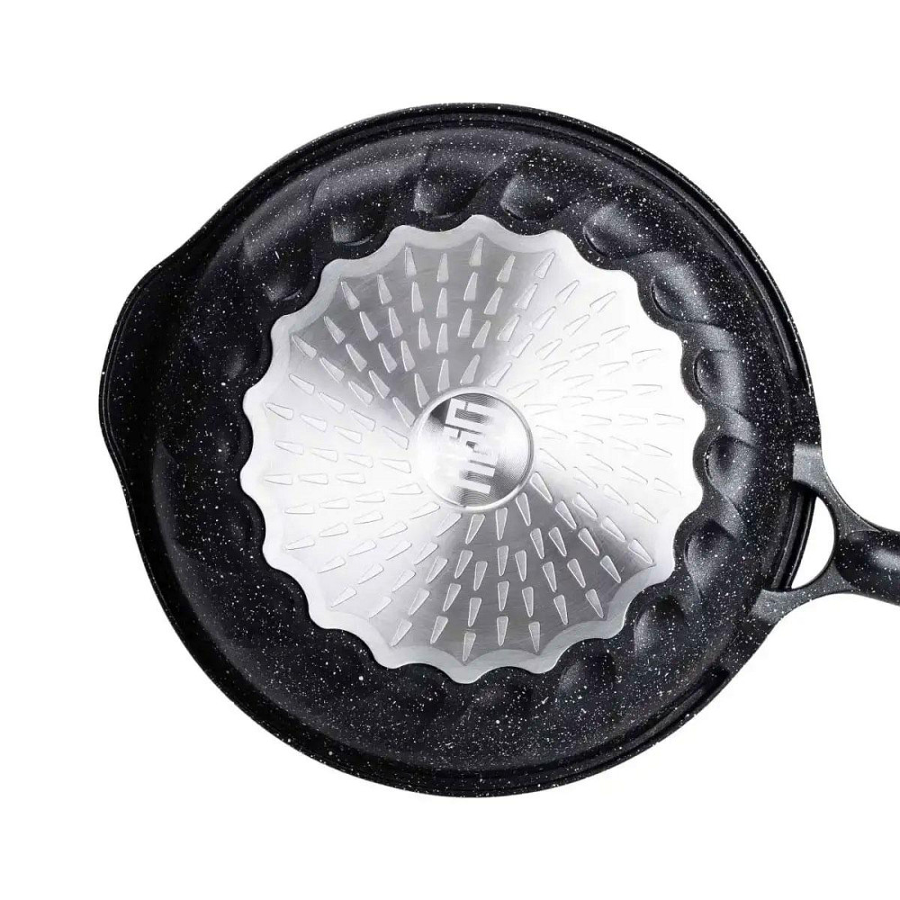 Сковорода 2,8 л з мармуровим покриттям Ø 28 см чорна Київ - фото 5