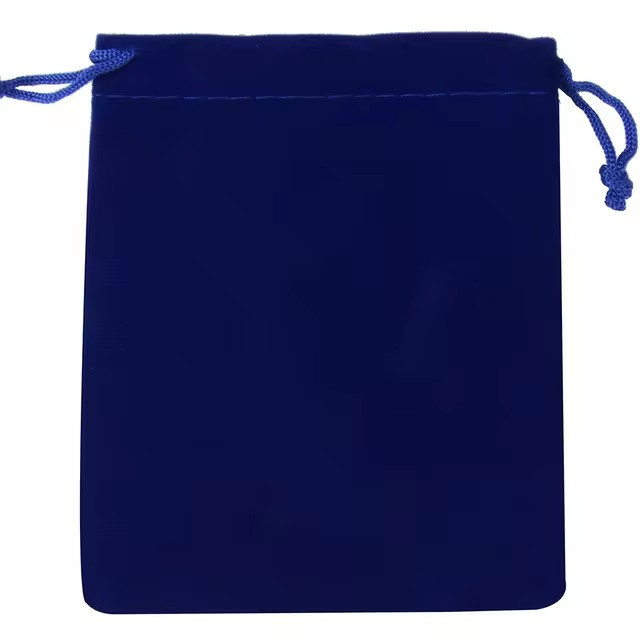 Подарочные мешочки из бархата на затяжках 10x15 см, 50 шт, синие, упаковка для ювелирных изделий и сувениров Киев - изображение 1