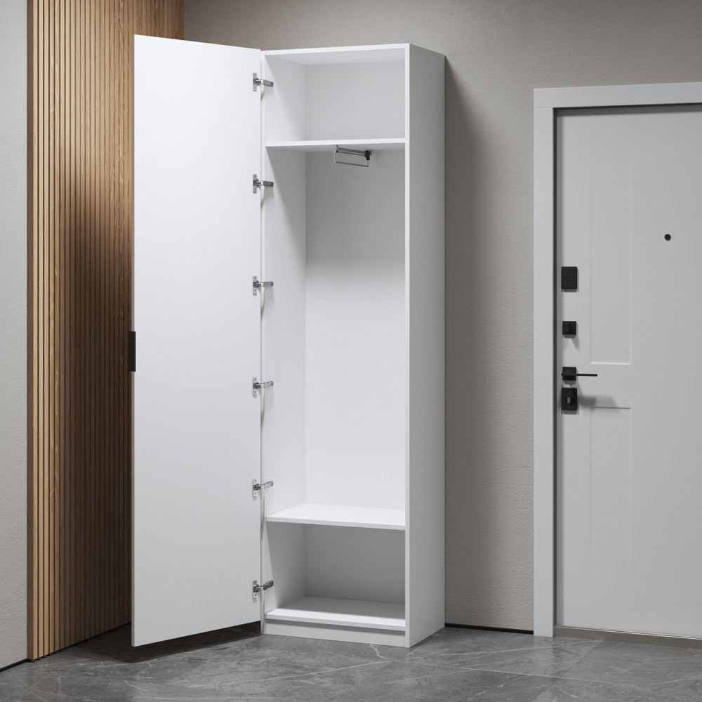 Шафа пенал VAYS з висувною вішалкою та полицями M-42 Антрацит Львів - фото 2