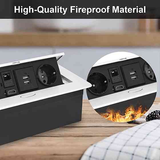 Розетка вбудована прихована висувна на 2 євророзетки, 2 USB, HDMI, TD-мережа, Врізна прихованого мон Київ