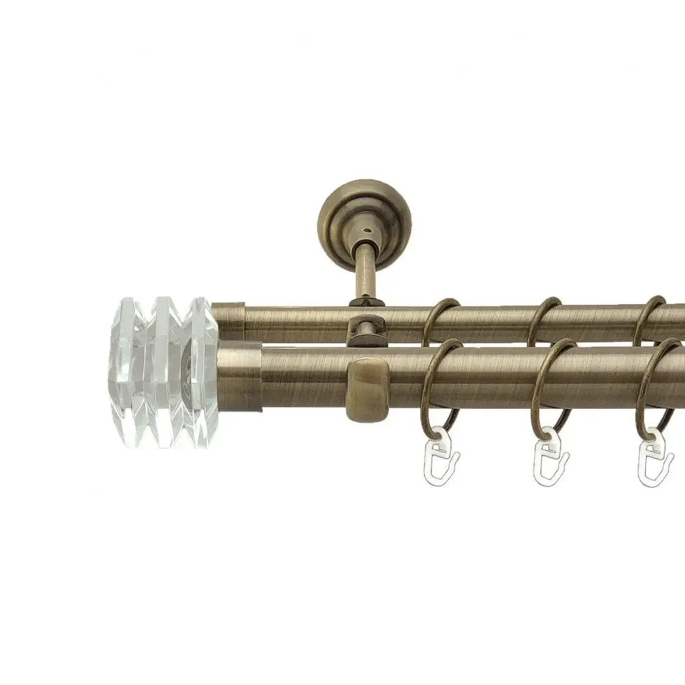 Карниз Orvit Міліора металевий дворядний відкритий гладка труба кільце металеве Антик 25\16 мм 160 см (4290752) Львів - фото 1