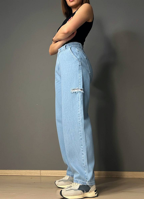 Джинси жіночі XRay 241-7374 skater jeans банани рвані блакитні, блакитний, 40, 40, 82 см, 112 см Київ - фото 5