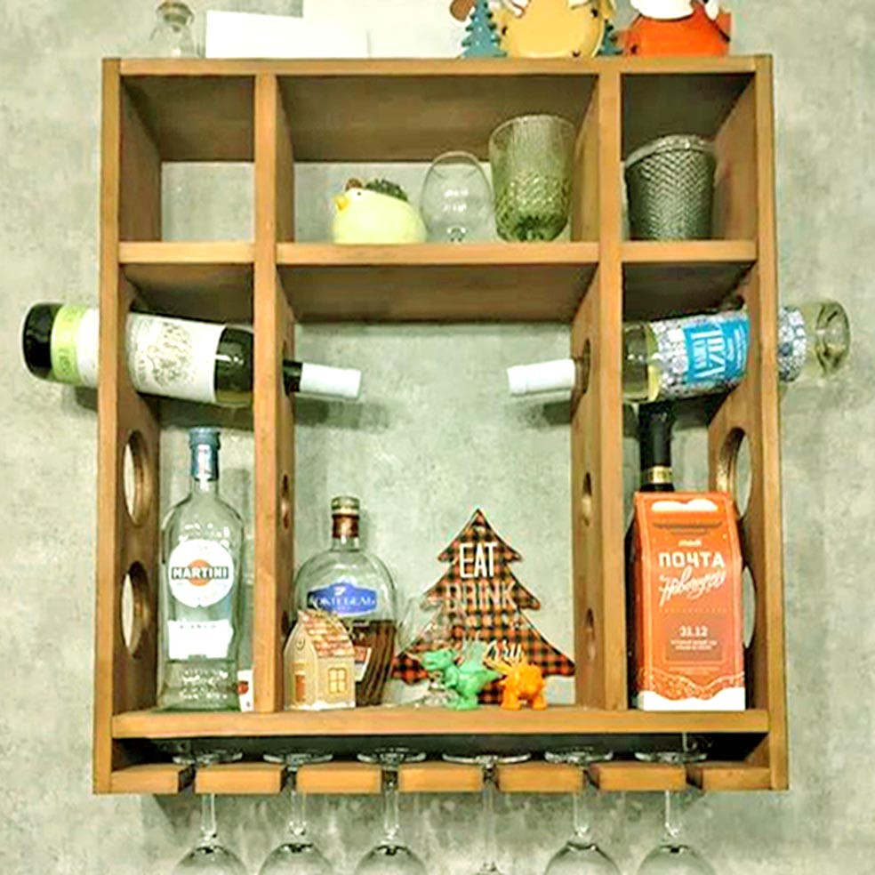 Настенная винная полка 