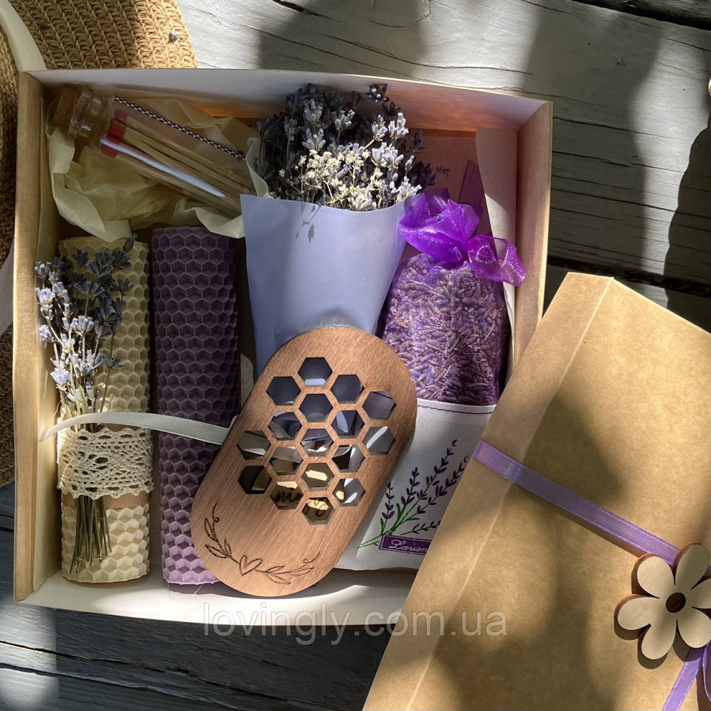 Подарунковий набір з лавандою і свічками "Мерехтіння". Ірпінь - фото 5