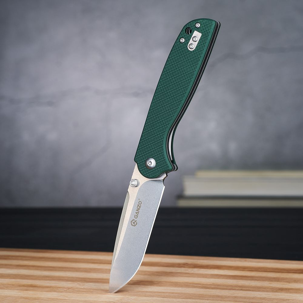 Ніж складаний туристичний Ganzo G6803 (8.9 см) 8CR14 / G10 зелений Киев - изображение 6