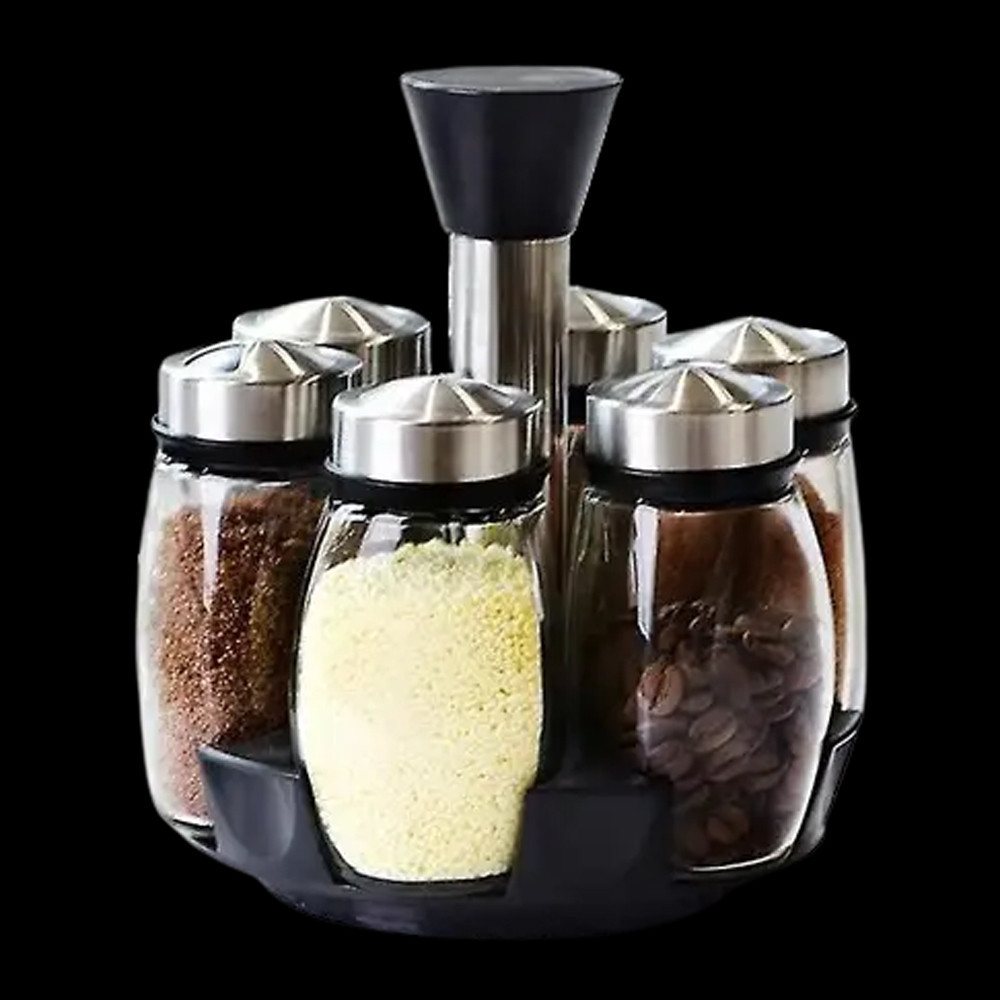 Набір баночок для спецій 6шт на підставці Spice carousel / Органайзер для спецій / Комплект баночок Київ - фото 4