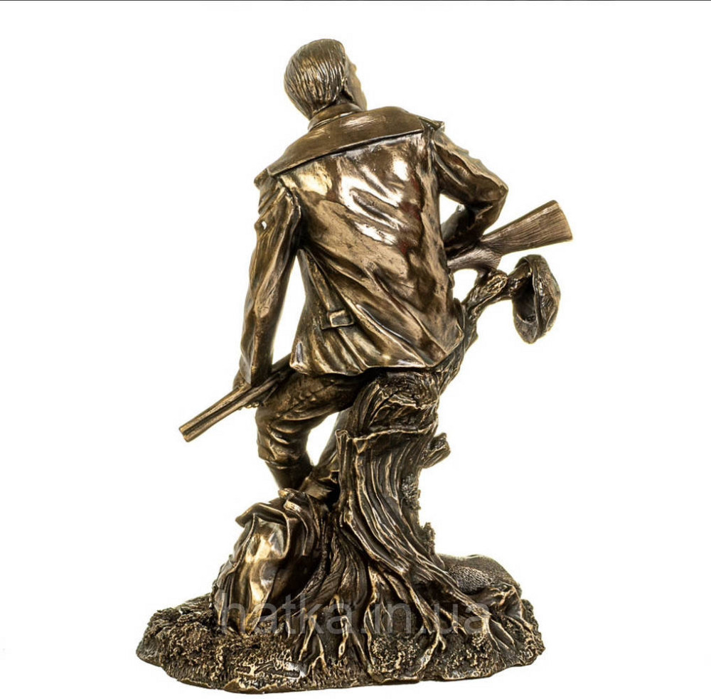 Статуэтка Veronese Охотник с ружьем 24,2х16х12 см подарок охотнику полистоун с бронзовым покрытием 68082A1 Киев - изображение 3