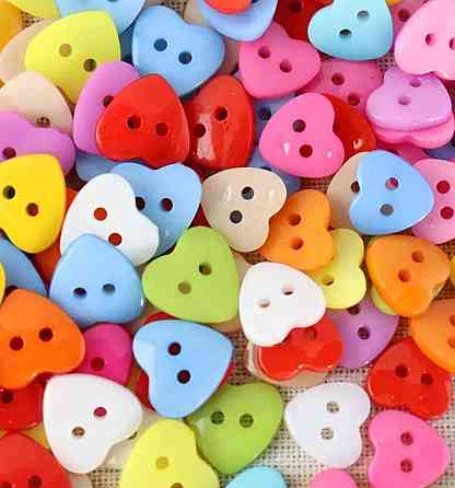 Декоративні ґудзики Сердечка, набір 50 шт Київ
