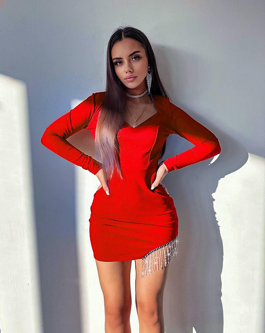 Жіноча романтична святкова мініплаття з оксамивою з каменів крепдайвінгу Червоний, 46/48 Одеса - фото 1