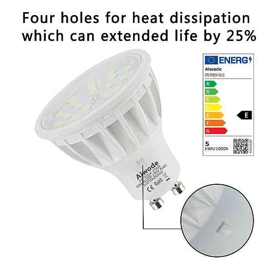 Набор LED-ламп Aiwode GU10 5W (10 шт.), теплый свет 2700K, 600 Lm, с регулировкой яркости Киев
