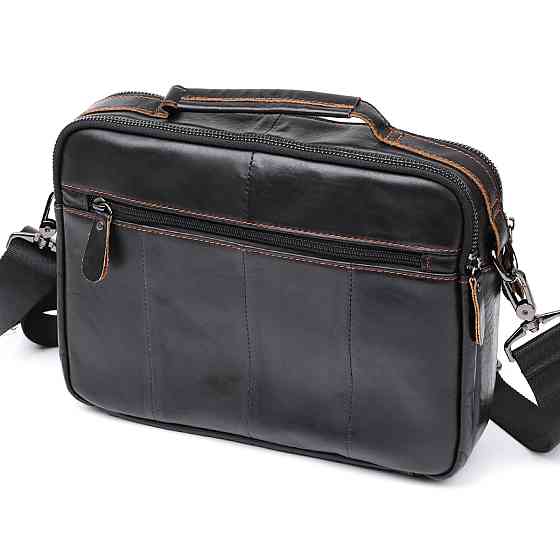 Шкіряна чоловіча сумка Vintage 20469 Чорний Київ