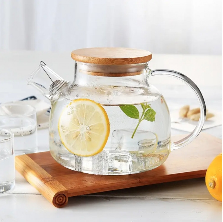 Заварочный стекляный чайник с металлическим ситом 600 мл Винница - изображение 1