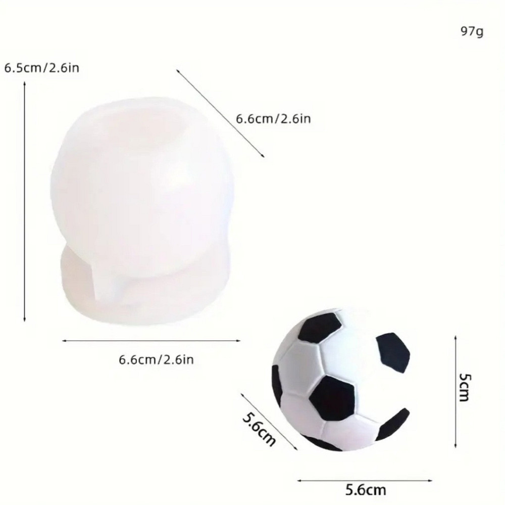 Молд силіконовий Футбольний м'яч 65 на 66 мм сірий Київ - фото 2