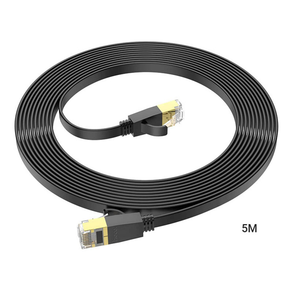 Кабель HOCO US07 General pure copper flat network cable(L=5M) Black Київ - фото 4