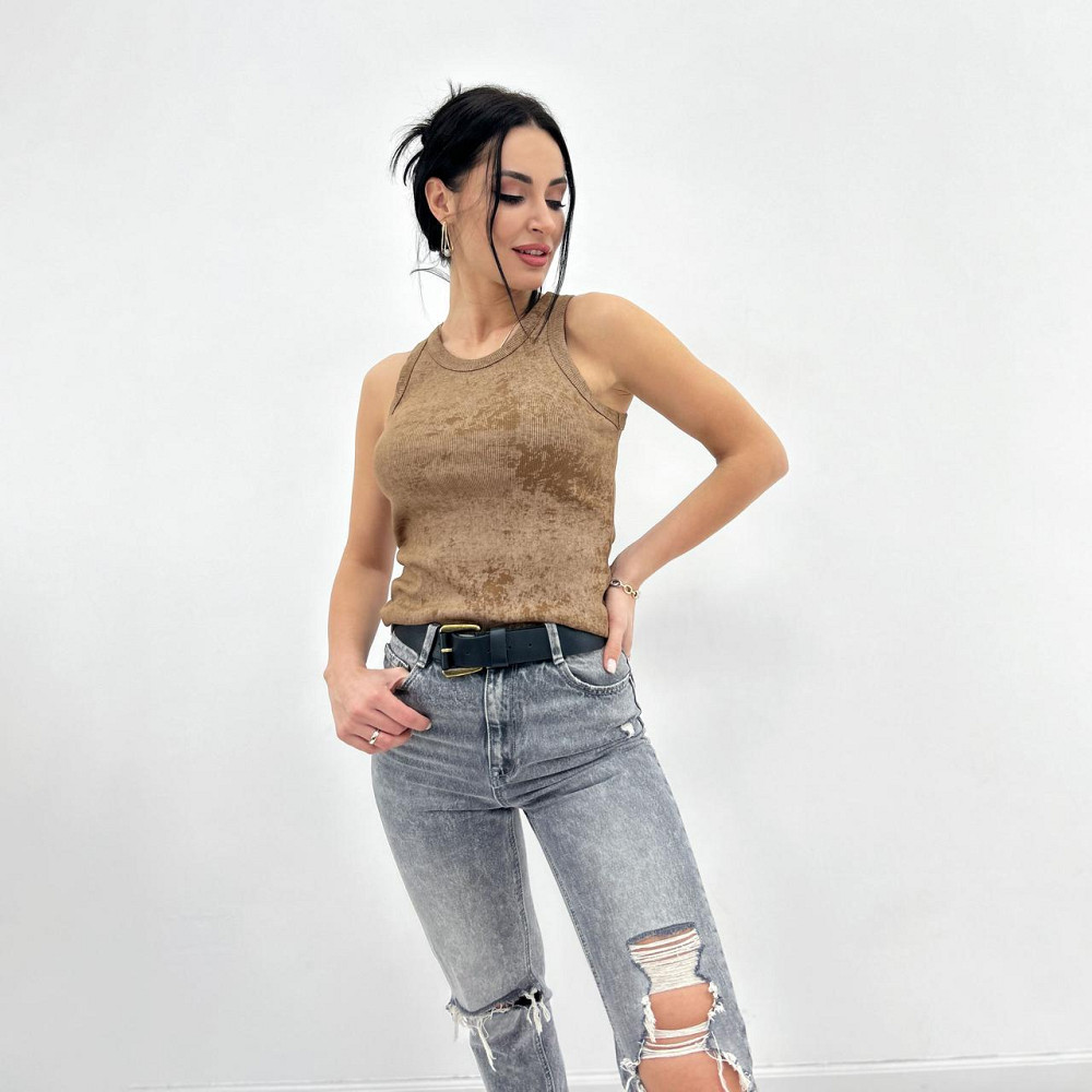 Трикотажная женская майка тай-дай Design 42-44, Капучино Киев - изображение 3