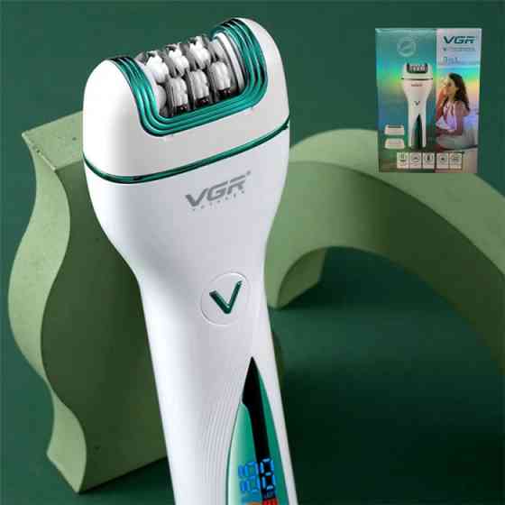 Жіночий епілятор VGR-751 5 в 1, бездротовий, 5 насадок, для ніг та зони бікіні, 120 хвилин роботи Одеса