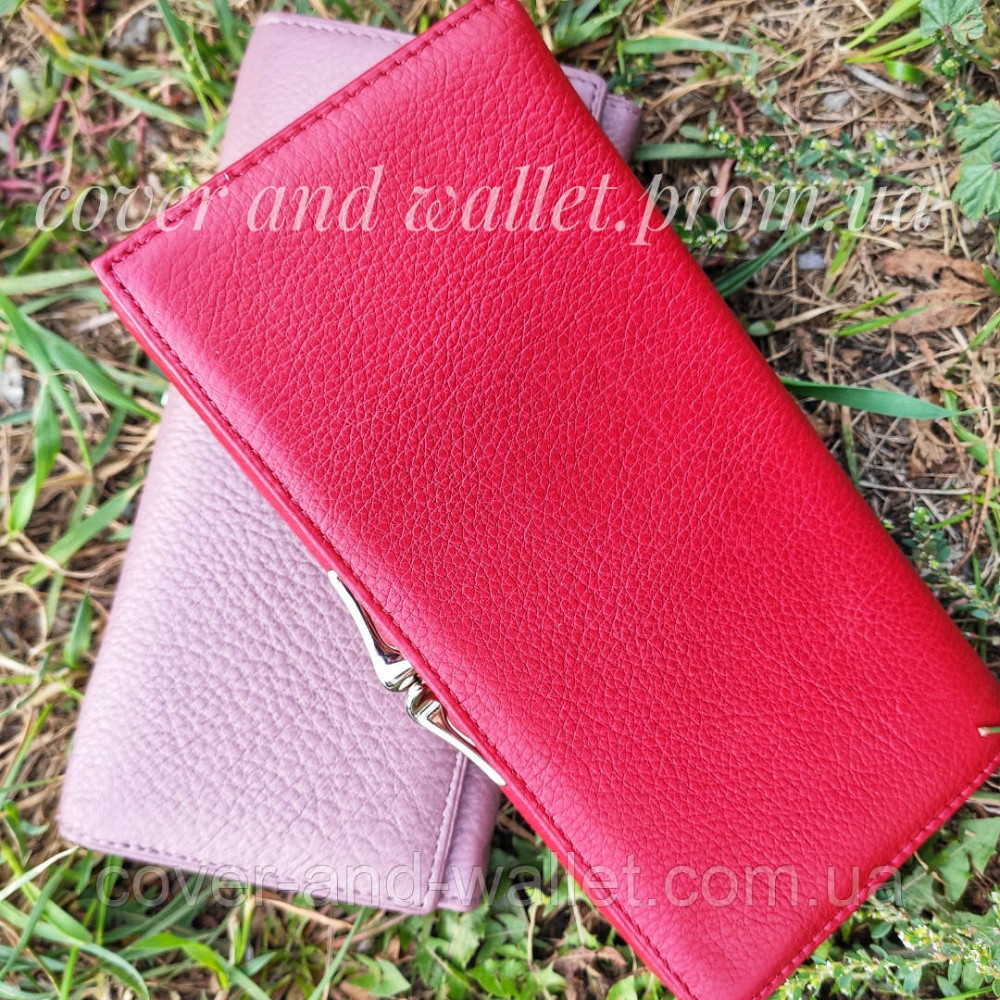 Класичний шкіряний жіночий гаманець бордового кольору на магнітах MC 1412 Київ - фото 10
